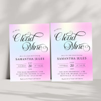 Modern Watercolor Pastel Cloud Nine Baby Shower