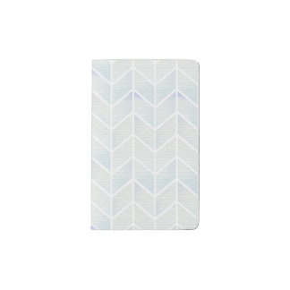 Modern watercolor pastel mint chevron pattern pocket moleskine notebook