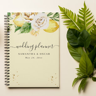 Modern Watercolor Pastel Yellow Lemons & Leaf  Planner