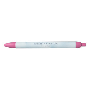 Modern Watercolor Pattern Wedding Favour Black Ink Pen