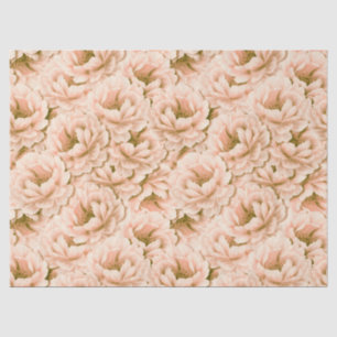 Modern Watercolor Peach Flowers Pattern Tissue Paper