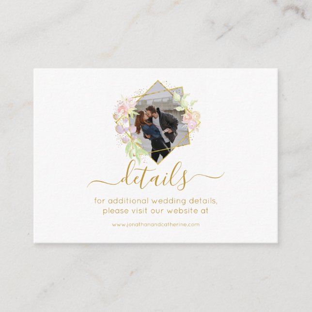 Modern Watercolor Photo Enclosure Card (Front)