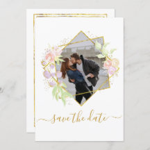 Modern Watercolor Photo Save the Date