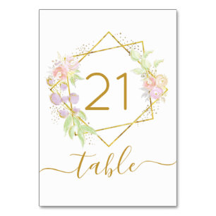 Modern Watercolor Photo Table Number