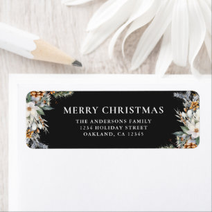Modern Watercolor Pine Greenery Merry Christmas