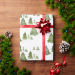 Modern Watercolor Pine Tree Forest Wrapping Paper<br><div class="desc">Celebrate in style with this trendy wrapping paper. The design features hand painted watercolor pine trees and the matching invitations,  along with other matching party items,  can be found in the collection.</div>