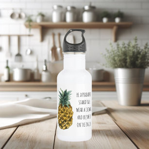 Modern Watercolor Pineapple & Positive Funny Quote 532 Ml Water Bottle