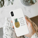 Modern Watercolor Pineapple & Positive Funny Quote Case-Mate iPhone Case<br><div class="desc">Modern Watercolor Pineapple & Positive Funny Quote</div>