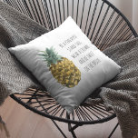 Modern Watercolor Pineapple & Positive Funny Quote Cushion<br><div class="desc">Modern Watercolor Pineapple & Positive Funny Quote</div>