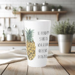 Modern Watercolor Pineapple & Positive Funny Quote Latte Mug<br><div class="desc">Modern Watercolor Pineapple & Positive Funny Quote</div>