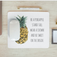 Modern Watercolor Pineapple & Positive Funny Quote