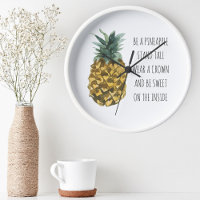 Modern Watercolor Pineapple & Positive Funny Quote