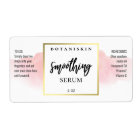 Modern Watercolor Pink And White Serum Labels