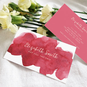 Modern Watercolor Pink Blush  Business Card