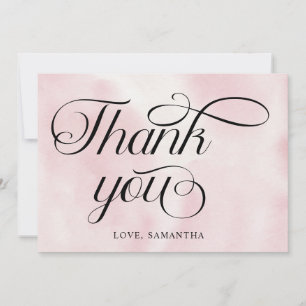 Modern Watercolor Pink Cloud Nine Baby Shower Thank You Card