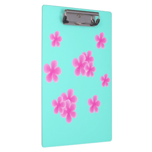 Modern watercolor pink flowers botanical clipboard (Right)