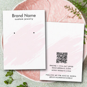 Modern Watercolor Pink Jewelry Display Card