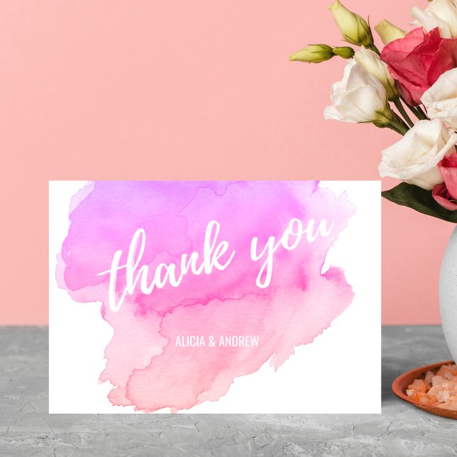 Modern Watercolor Pink, Peach THANK YOU (Creator Uploaded)