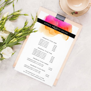 Modern Watercolor Pricing & Services Flyer