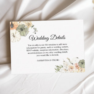 Modern Watercolor Pumpkins & Flowers Enclosure Card