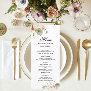 Modern Watercolor Pumpkins & Flowers  Menu