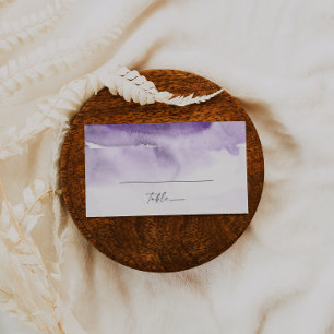 Modern Watercolor   Purple Flat Wedding Place Card