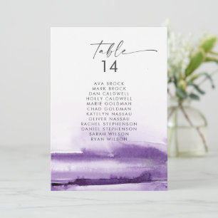 Modern Watercolor   Purple Seating Chart Cards