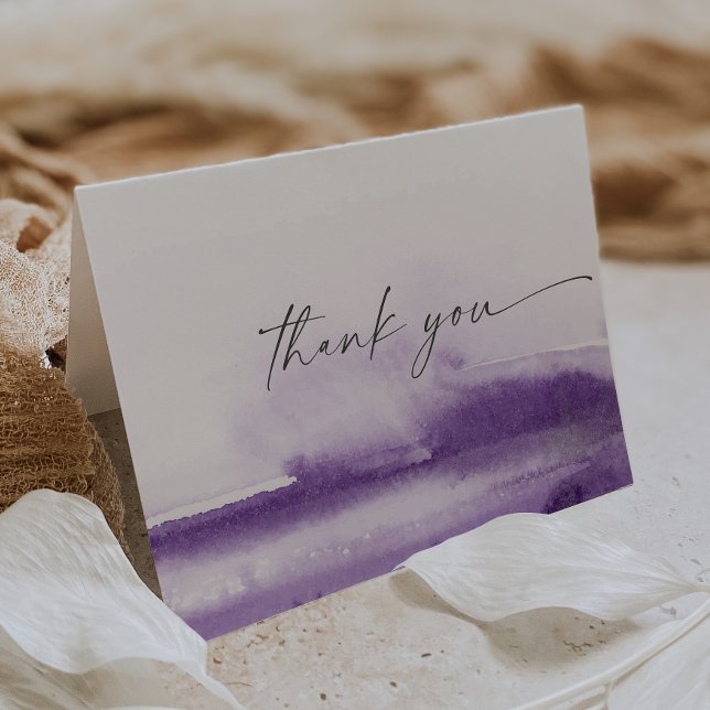 Modern Watercolor | Purple Thank You Card (Creator Uploaded)
