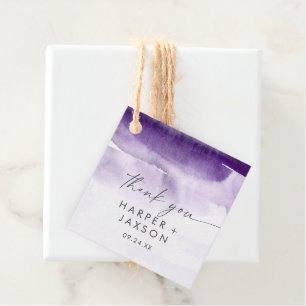 Modern Watercolor   Purple Thank You Favour Tags