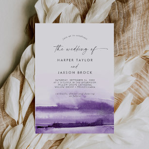 Modern Watercolor   Purple The Wedding Of Invitation