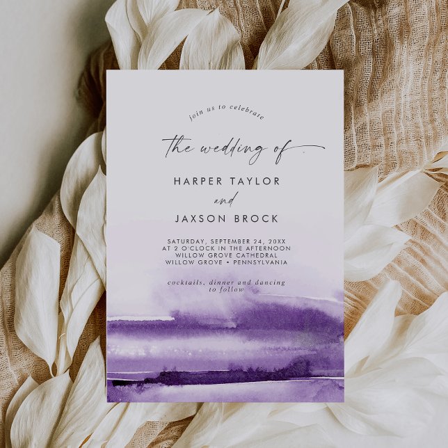 Modern Watercolor | Purple The Wedding Of Invitation (Creator Uploaded)