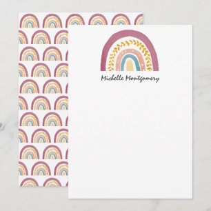 Modern Watercolor Rainbow Stationery Note Card