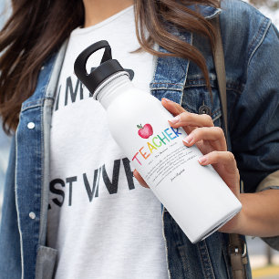 Modern Watercolor Rainbow Teacher Thank You 532 Ml Water Bottle