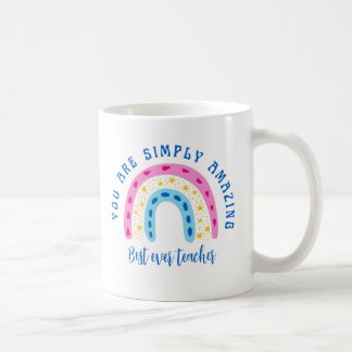 Modern watercolor rainbow teacher thank you coffee mug