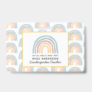 Modern watercolor rainbow teacher thank you gift b ID badge