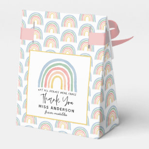 Modern watercolor rainbow teacher thank you gift favour box