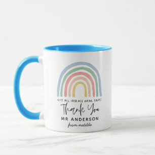 Modern watercolor rainbow teacher thank you gift m mug