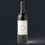Modern watercolor rainbow teacher thank you gift wine label<br><div class="desc">Modern watercolor rainbow teacher thank you gift. You're my hero teacher. Not all heroes wear capes. Beatiful thoughtful gift.</div>