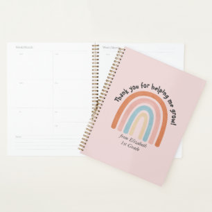 Modern Watercolor Rainbow Teacher Thank You Planner