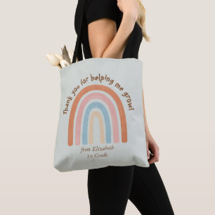 Modern Watercolor Rainbow Teacher Thank you - Tote Bag