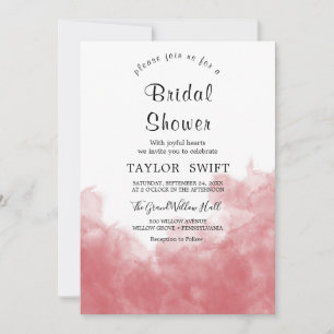 Modern Watercolor   Red Bridal Shower Invitation