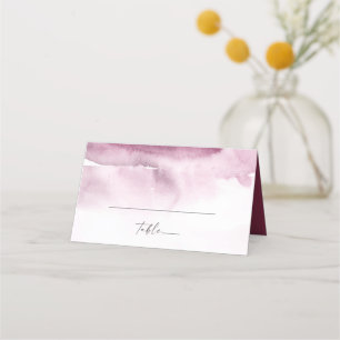 Modern Watercolor Red Folded Wedding Place Card