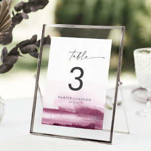 Modern Watercolor   Red Table Number