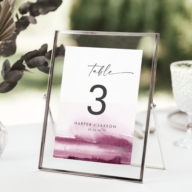 Modern Watercolor | Red Table Number (Creator Uploaded)