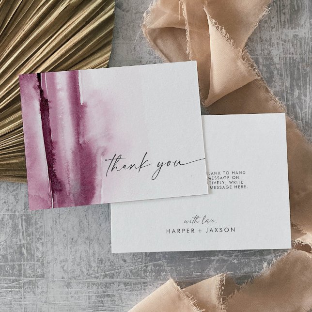 Modern Watercolor | Red Thank You Card (Creator Uploaded)