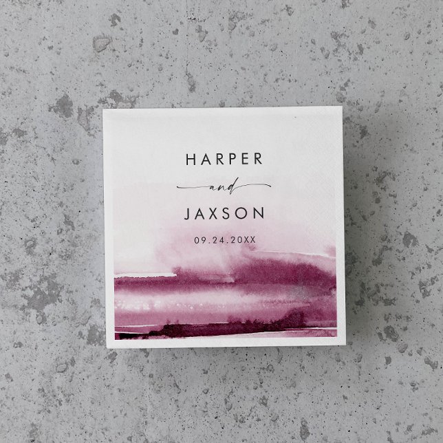 Modern Watercolor | Red Wedding Napkins (Creator Uploaded)