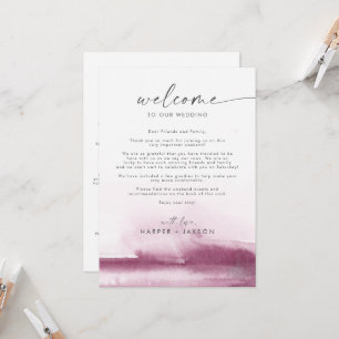 Modern Watercolor Red Welcome Letter & Itinerary