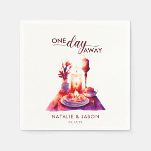  Modern Watercolor Rehearsal Dinner Table  Napkin