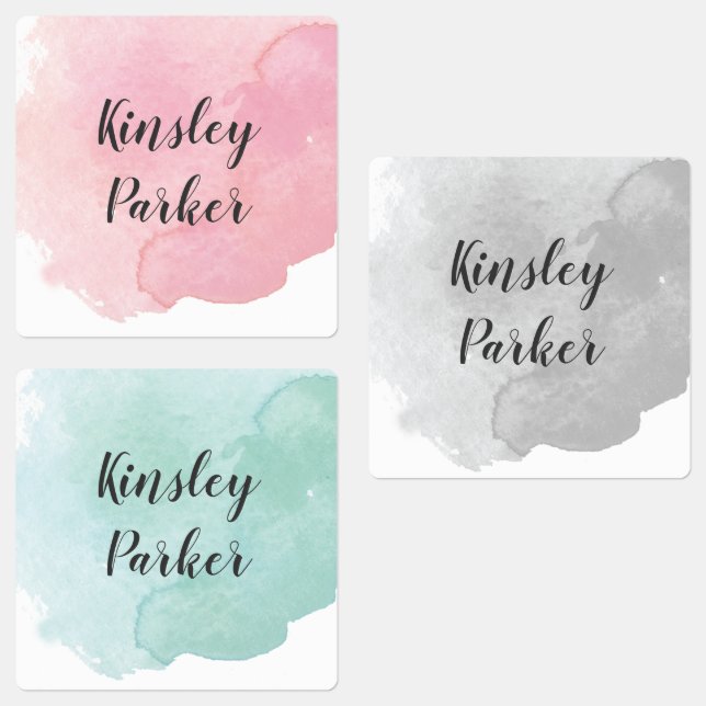 Modern Watercolor Script Kids Name Waterproof (Group)