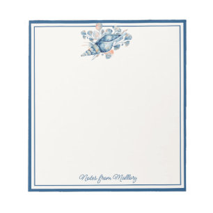 Modern Watercolor Seaside Shell Nautical  Notepad